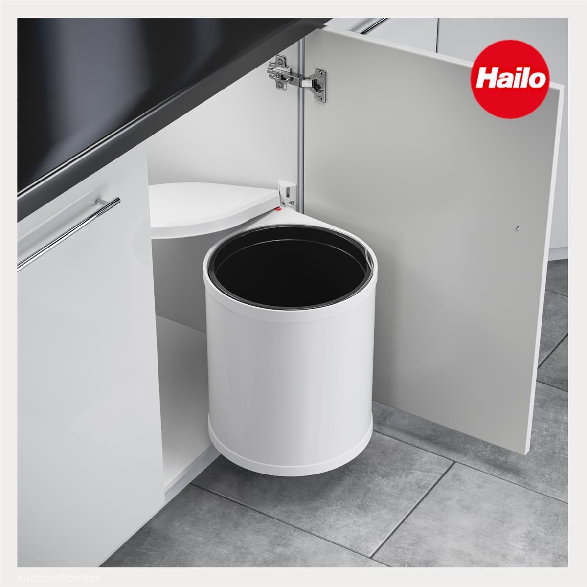 Hailo Abfallsammler 3515001 schwenkbar Mono 15 Liter Weiß