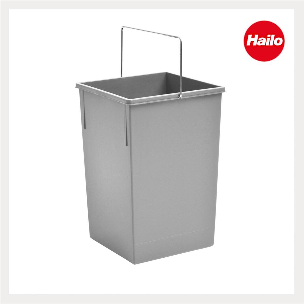Hailo Inneneimer 1091309 hellgrau 15 Liter 225 x 230 x 340 mm und Henkel