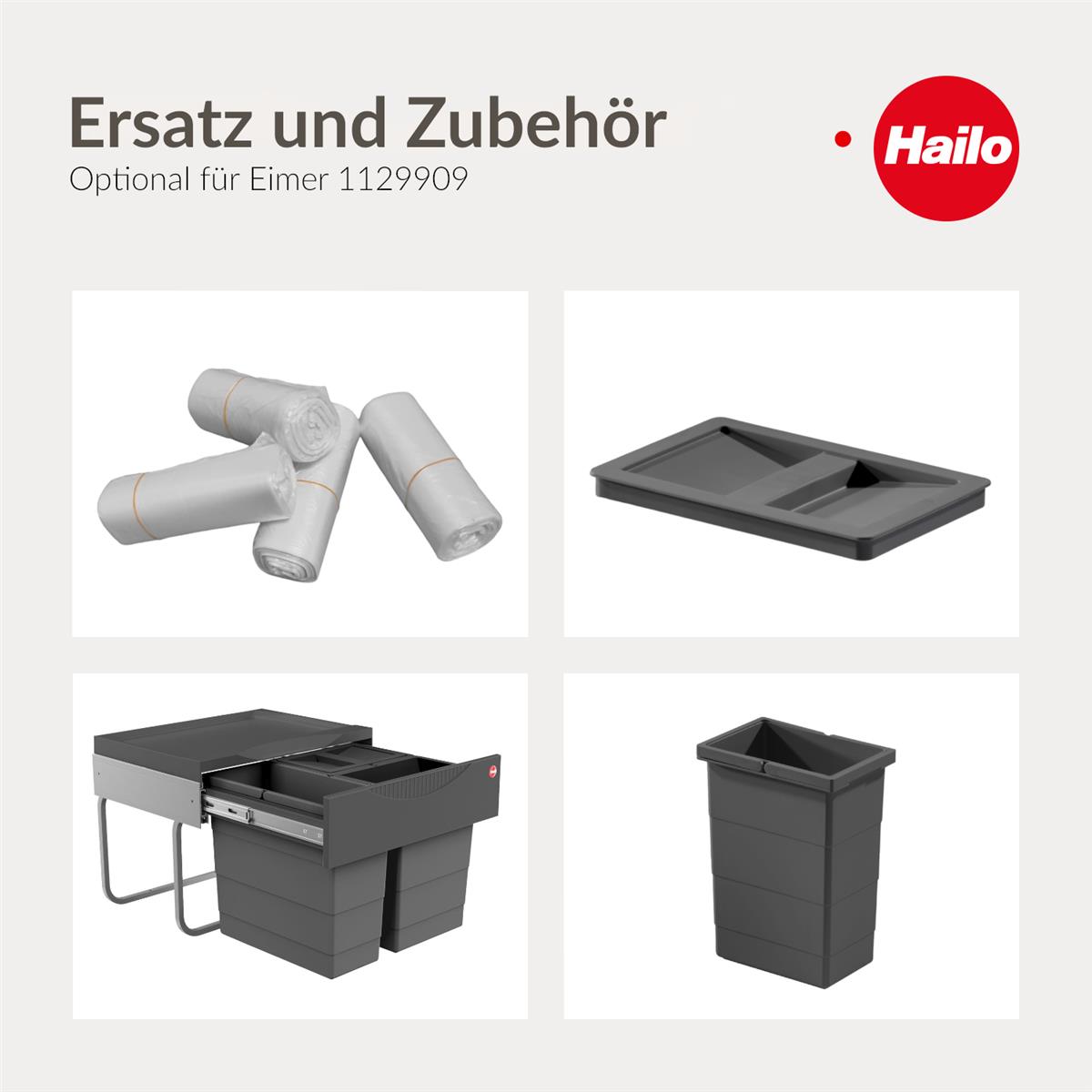 Hailo Inneneimer 1129909 dunkelgrau 8 L 226 x 156 x 295 mm 2 Henkel