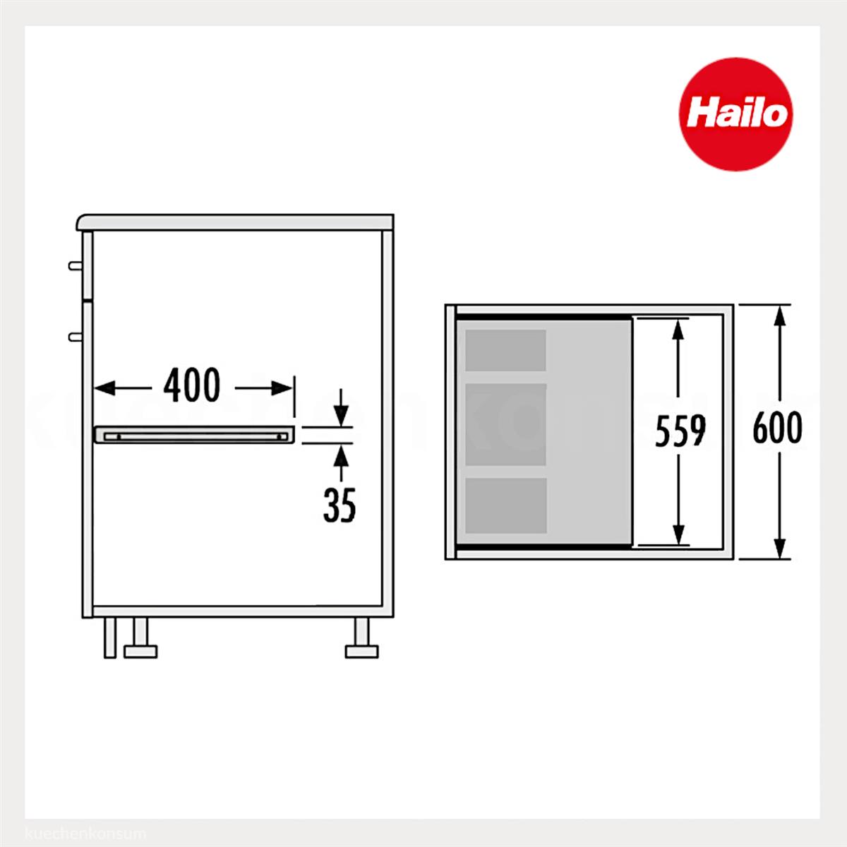 Hailo Multideckel 1225369 Tablarboden für 60 cm Schrank Dunkelgrau