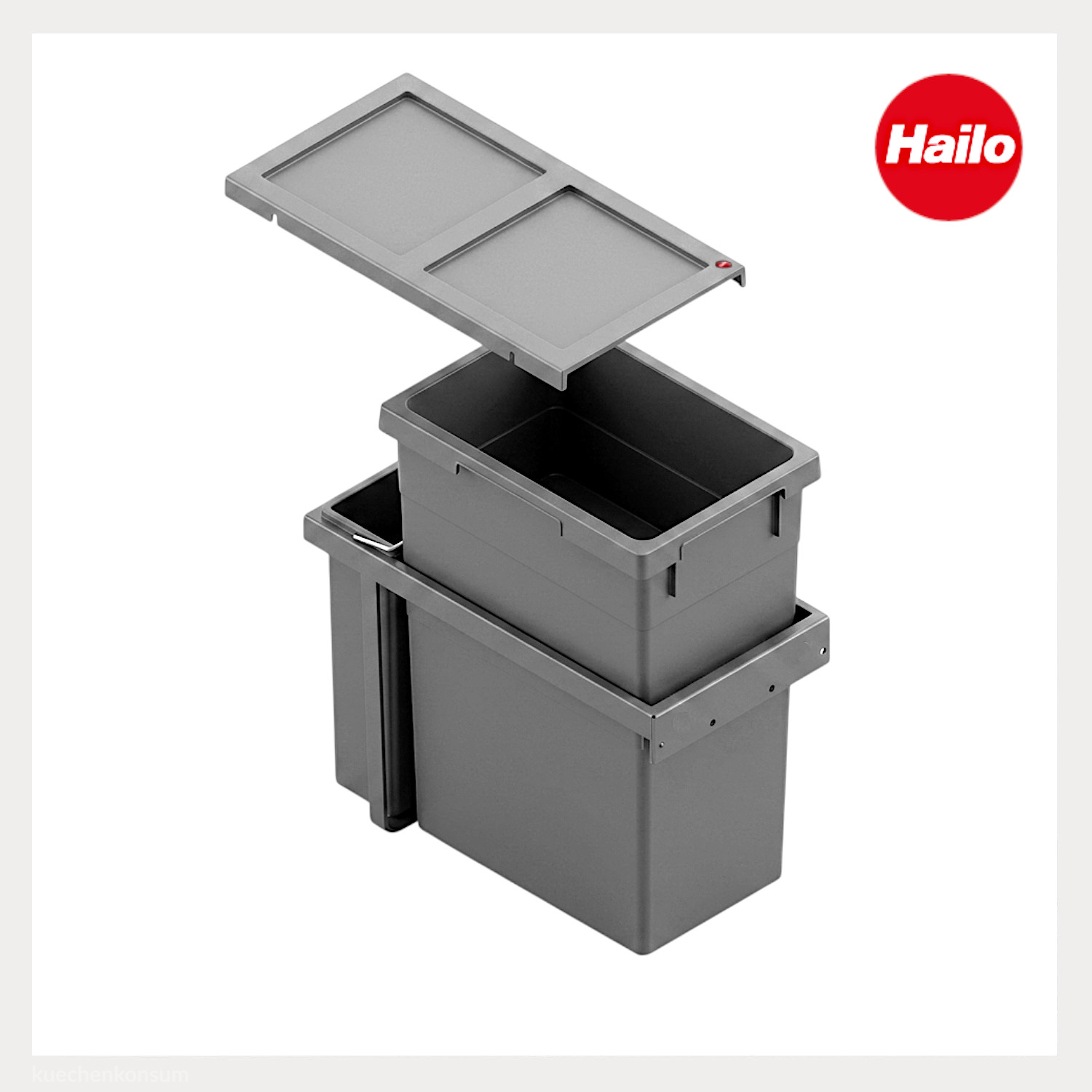 Hailo Abfallsammler 3669101 Inset Tandem 38 + 7 Liter dunkelgrau
