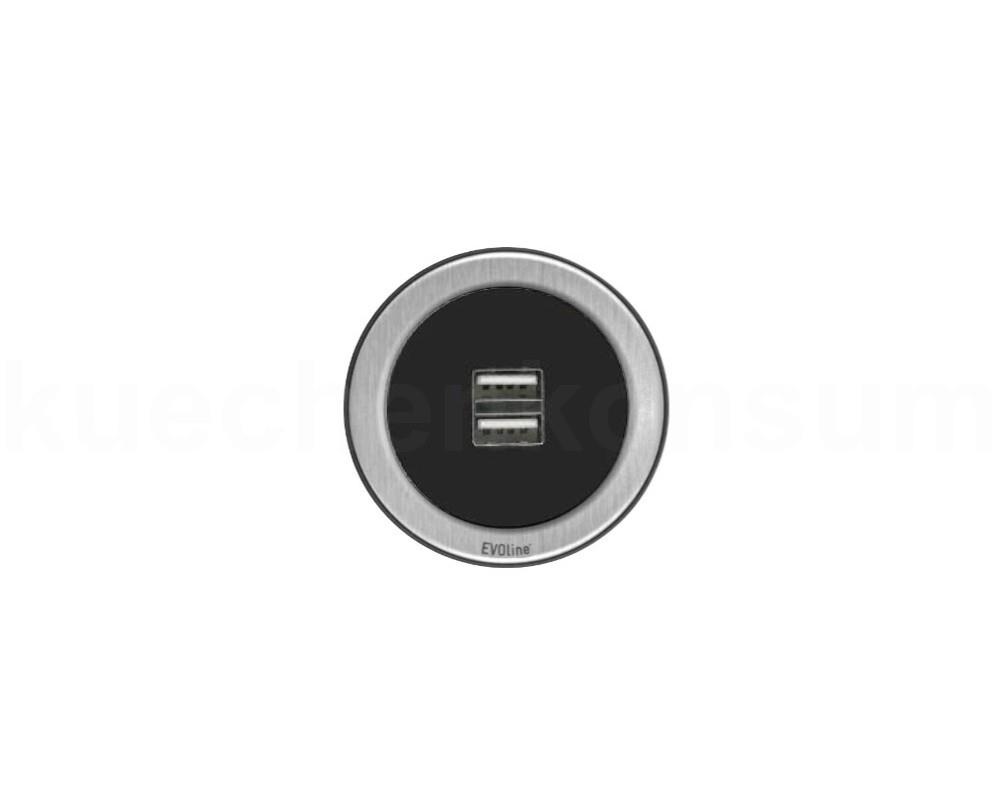 Schulte EVOline One Einbau USB Charger 00.014 schwarz Edelstahl