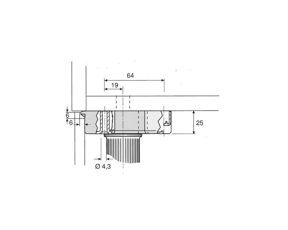 Möbelfuß 125 mm höhenverstellbar 115-143 mm Kunststoff schwarz 40x