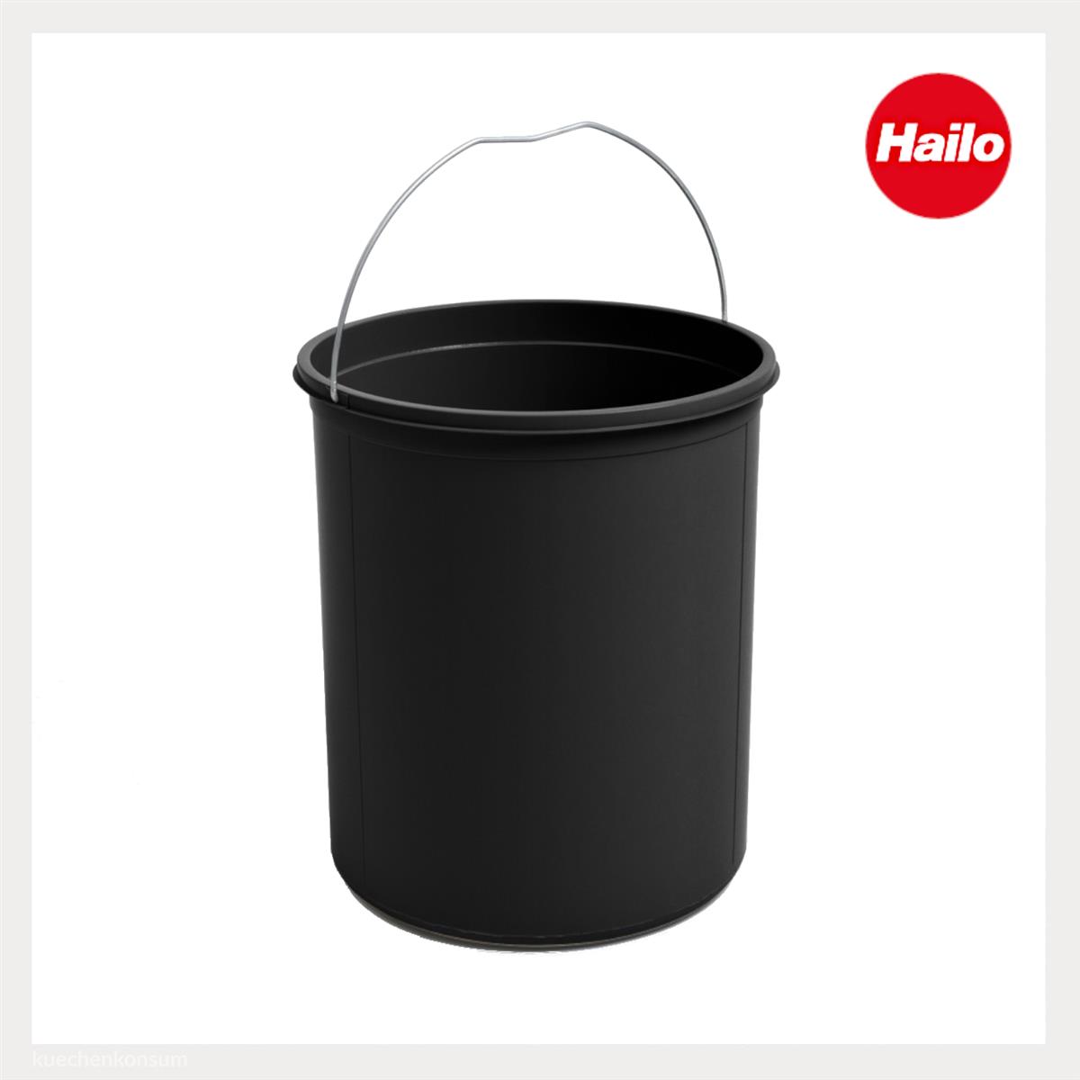 Hailo Inneneimer 1138739 schwarz 15 Liter 324 x 270 mm rund mit Henkel