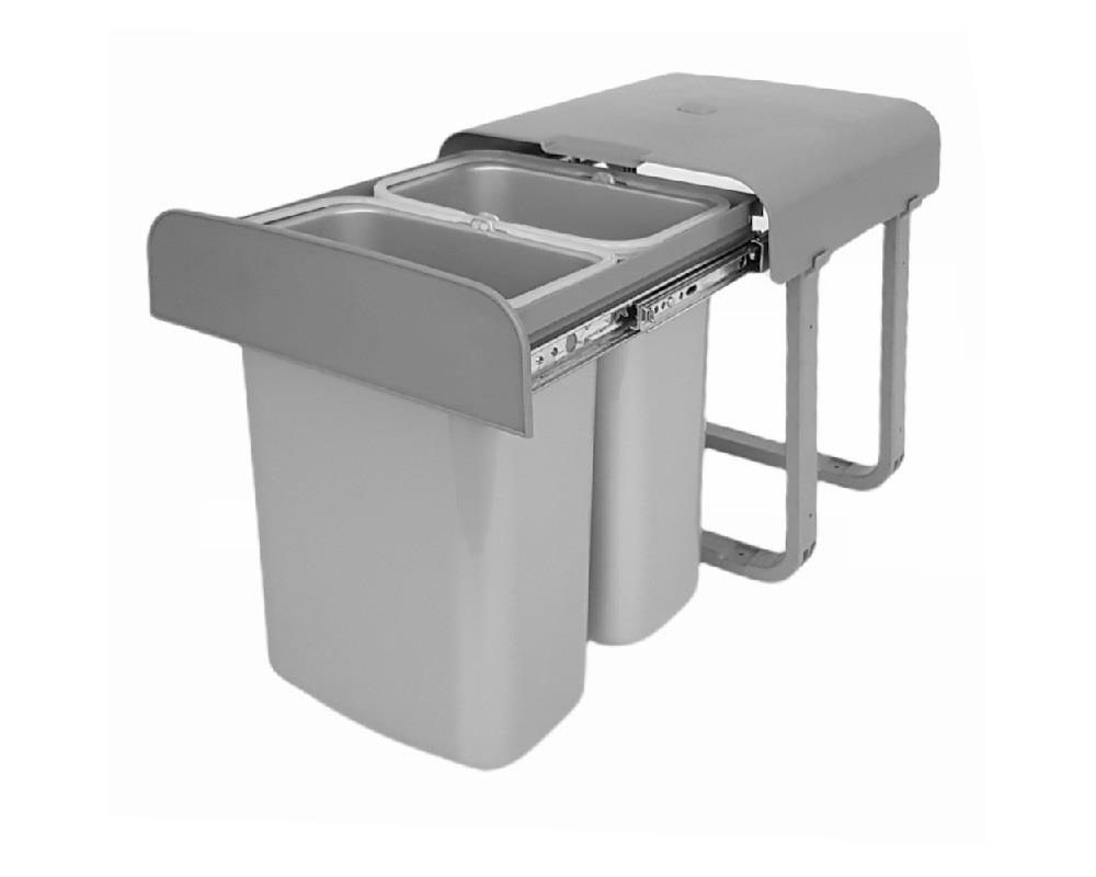 Ekotech Abfallsammler AG88G Aladin grau 2x 8 Liter ab 40cm Unterschrank