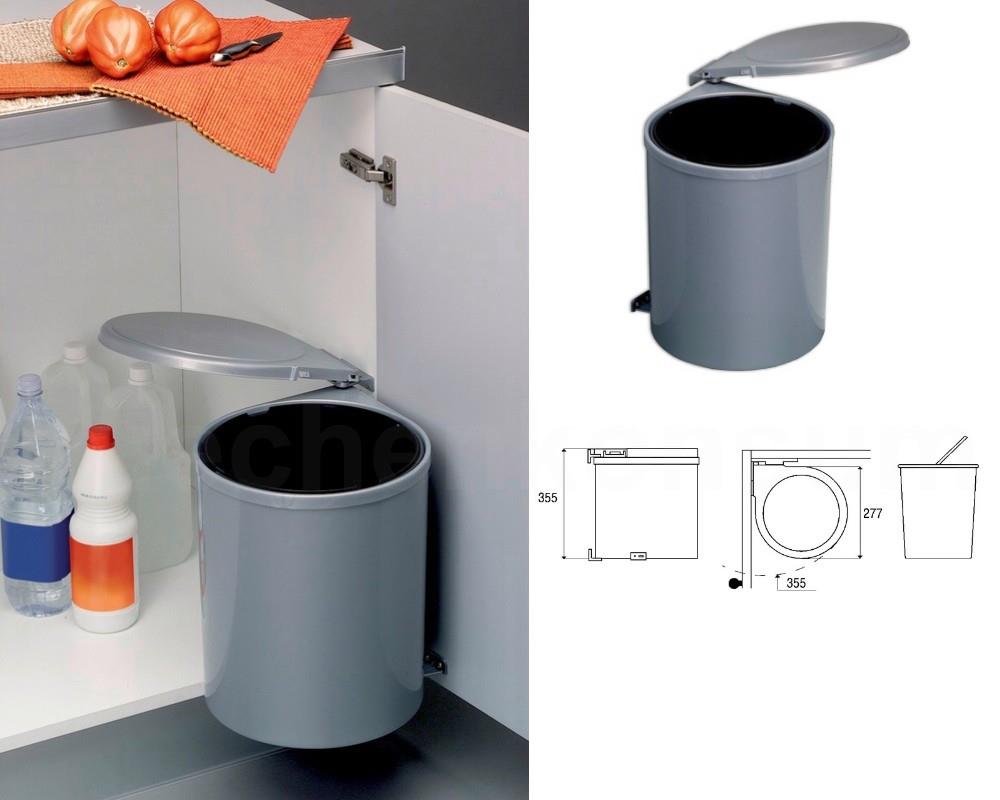Victory Einbau-Abfallsammler rund 13 L silbergrau ab 40 cm Schrank