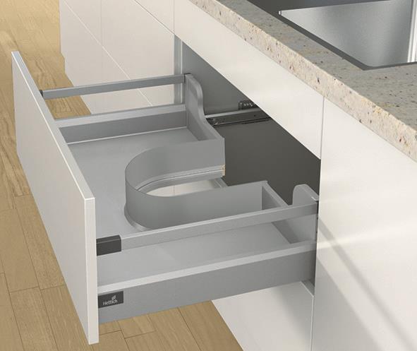 Hettich Metallumrandung für Siphon Siphonausschnitt-Abdeckung silber