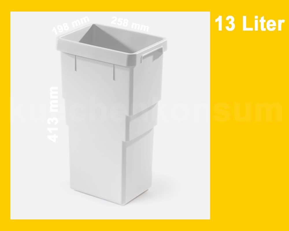 Hailo Inneneimer Paar 1107229 hellgrau 2x 13 Liter mit Deckel 1107239