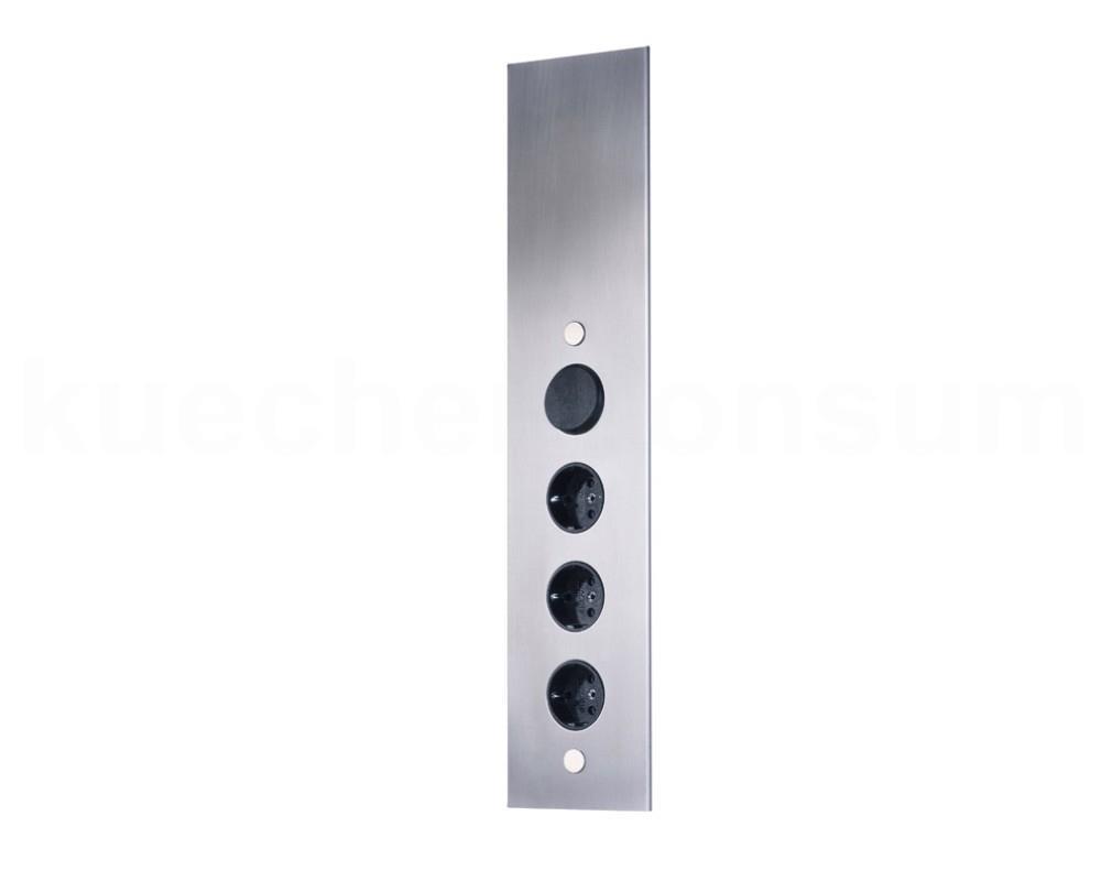 Thebo Ecksteckdose 17596SKU Edelstahl 3fach STS 3007 mit Schalter SKU senkrecht