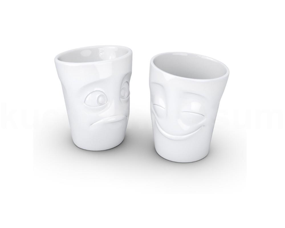 TV Tasse Becher Set 28.01 vergnügt und verdutzt weiß