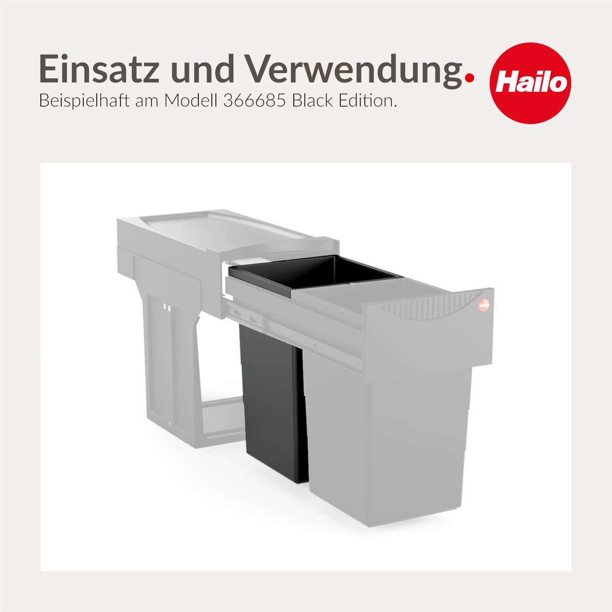 Hailo Inneneimer 1225979 tiefschwarz 15 L 226 x 233 x 350 mm