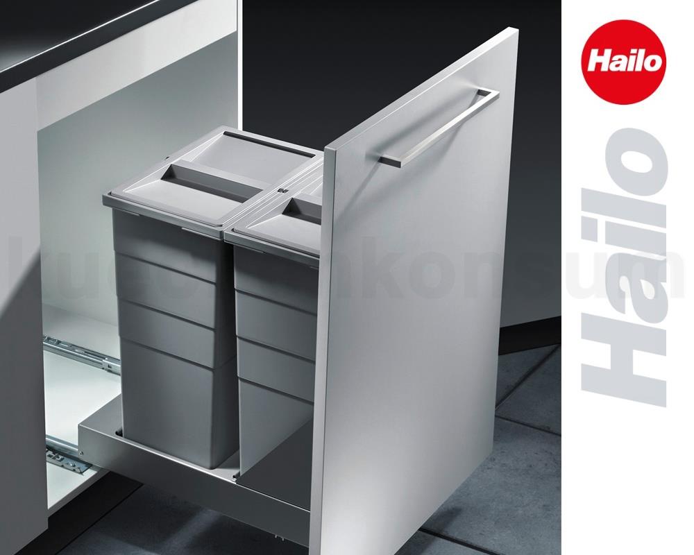 Hailo Abfallsammler 3616401 TB Slide Bottom-Mount 2x 29 Liter