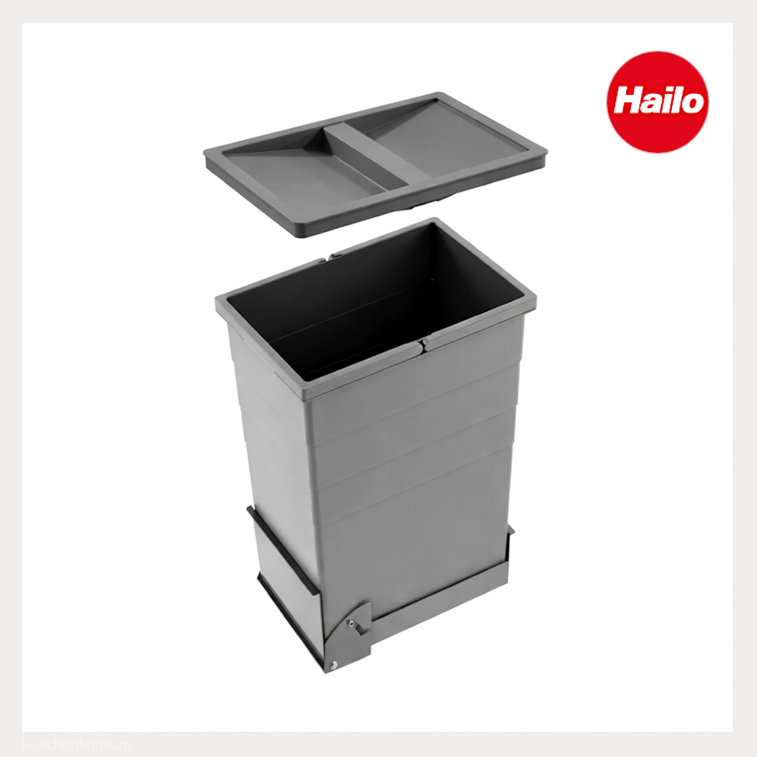 Hailo Abfallsammler 10000129D KippBox 35 Liter mit Deckel dunkelgrau