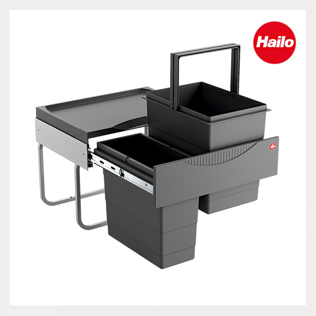 Hailo Abfallsammler 3644901 TR Swing Raumspar-Tandem-S 18 + 12 Liter