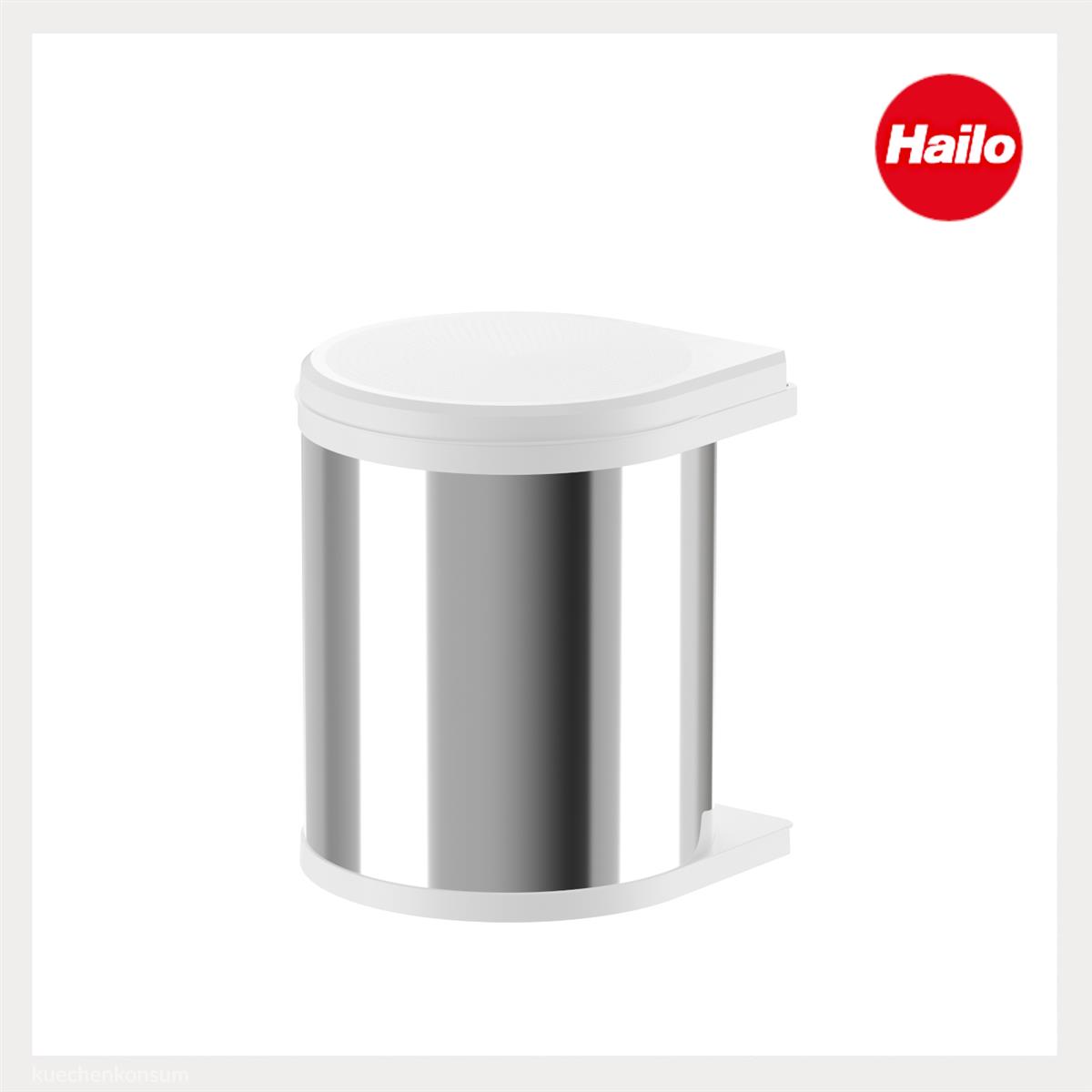 Hailo Abfallsammler 3515011 schwenkbar Mono 15 Liter Edelstahl poliert weiß