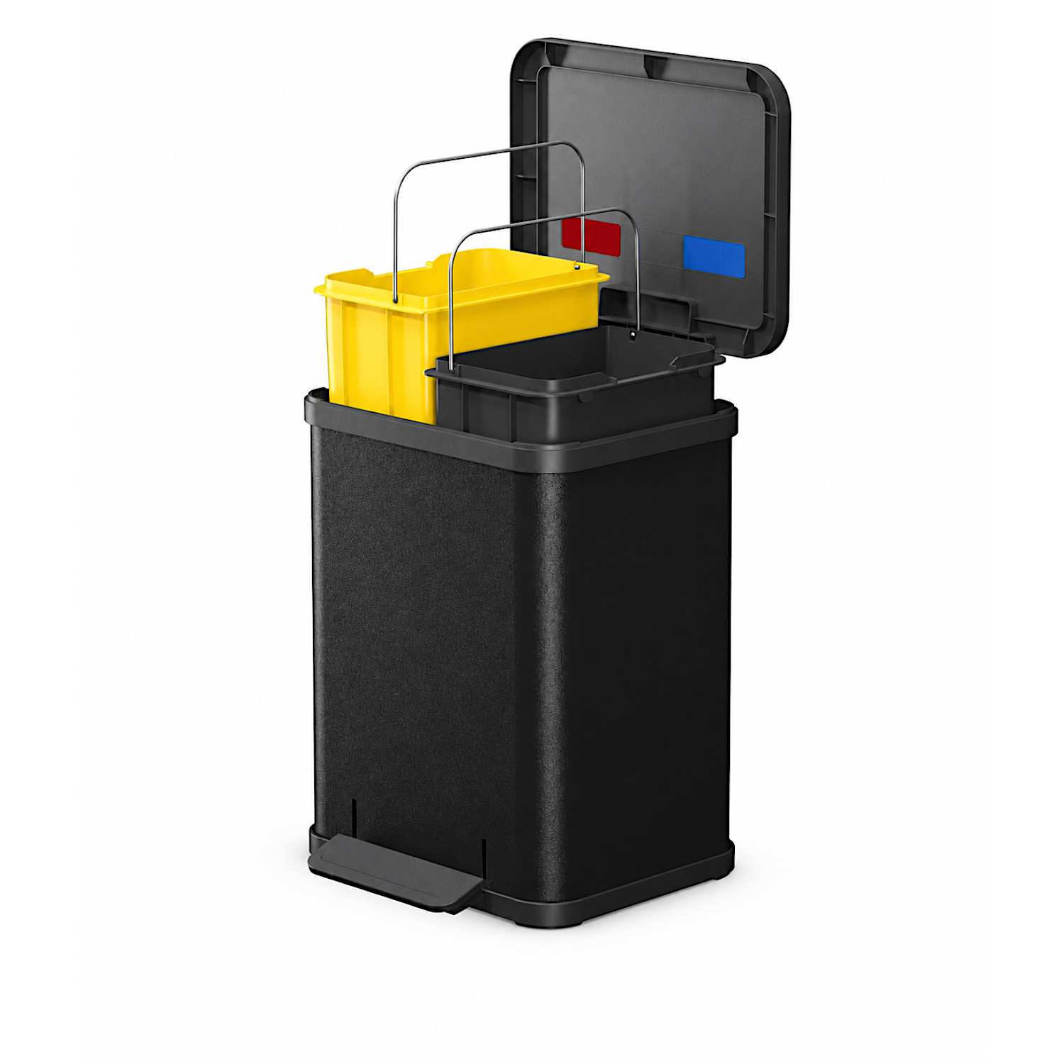 HAILO Standmülleimer 622260G Öko duo Plus M 2 x 9 L Schwarz matt