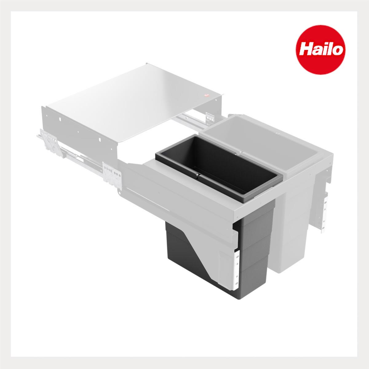 Hailo Inneneimer 1129929 dunkelgrau 14 Liter 320 x 156 x 350 mm 2 Henkel