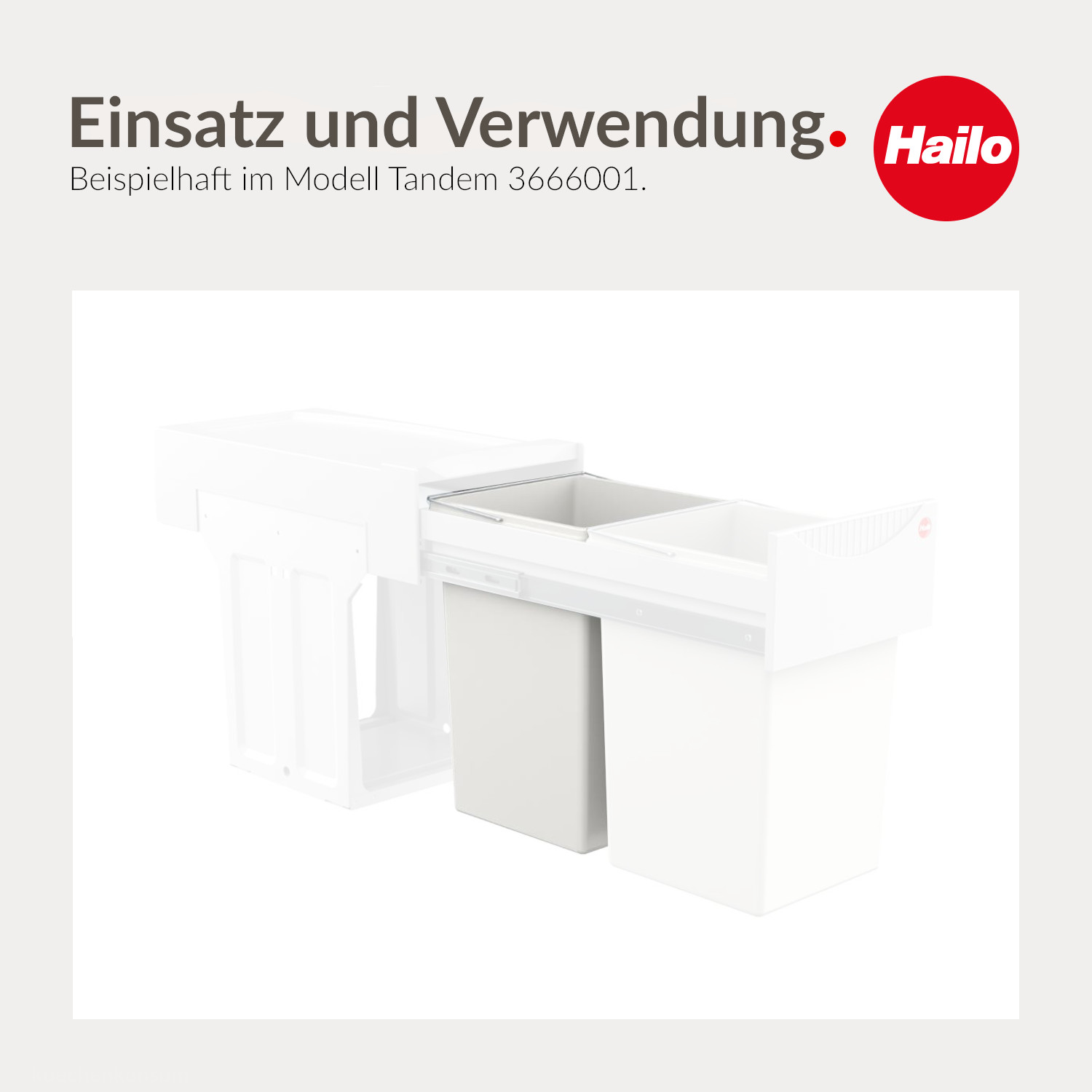 Hailo Inneneimer 1045119 weiß 15 Liter 230 x 220 x 350 mm mit Henkel