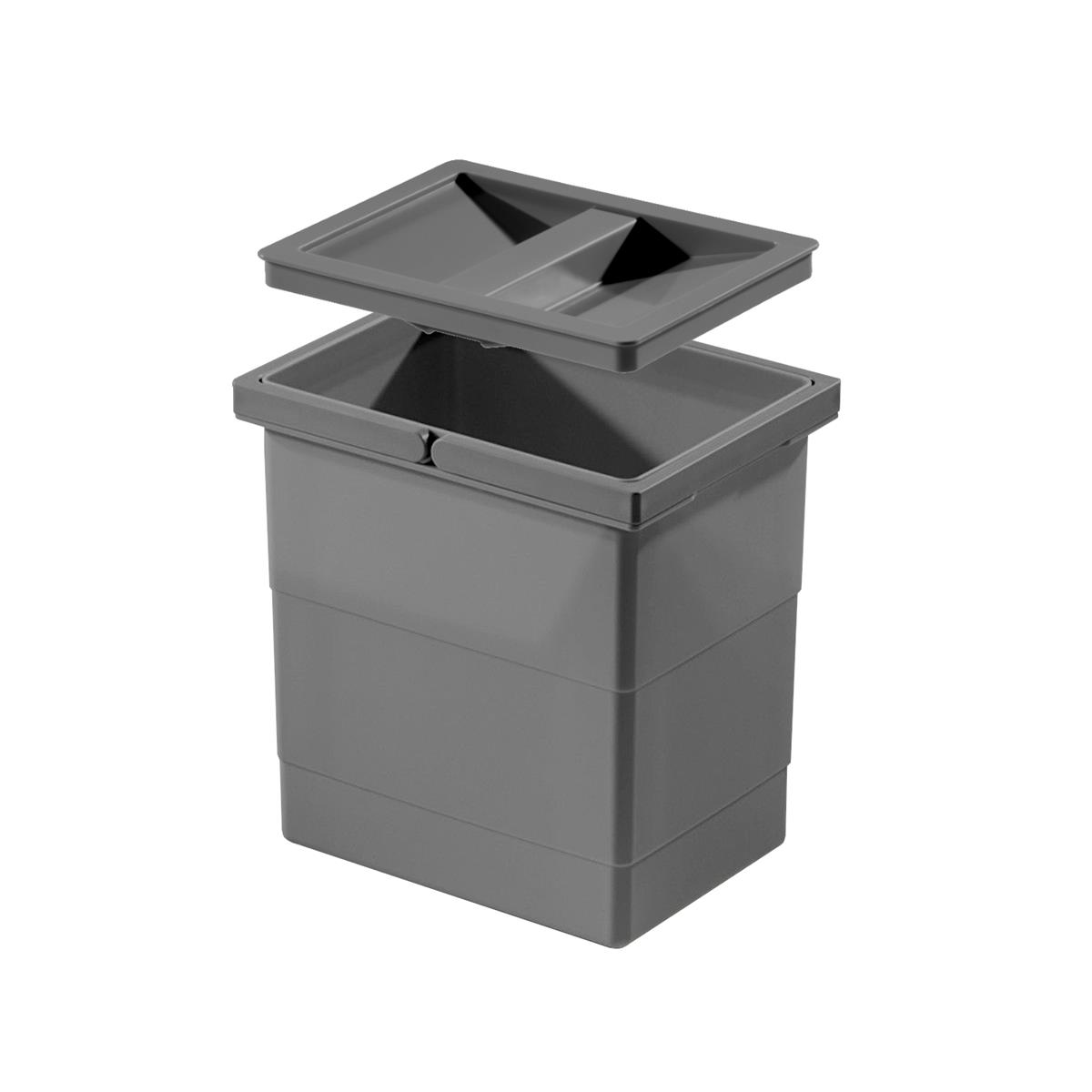 Hailo Inneneimer 1225839 dunkelgrau 8 Liter 242 x 207 x 210 mm mit Deckel