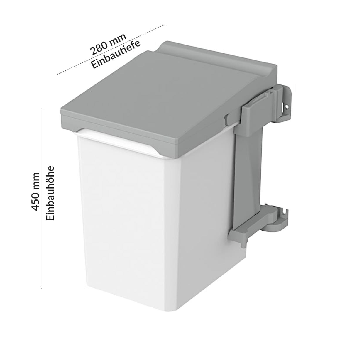 Vauth Sagel Abfallsammler 720793 Envi Single Schwenkeimer 15 Liter Verkehrsgrau