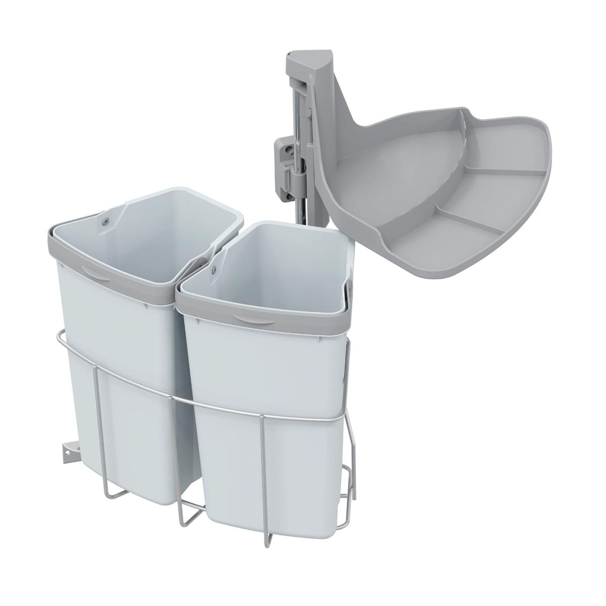 Abfallcenter Nr. 720361 Schwenkeimer 2x 9 Liter grau