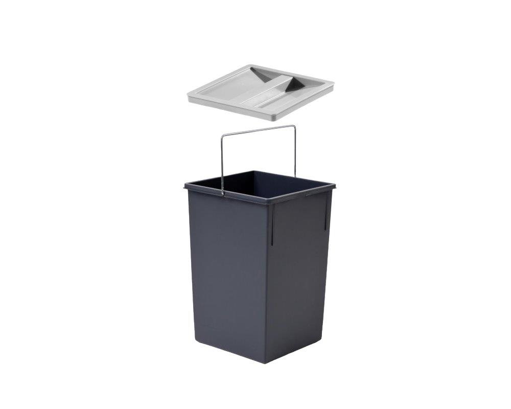 Hailo Inneneimer 1008879 dunkelgrau 15 Liter 230 x 220 x 350 mm mit Deckel