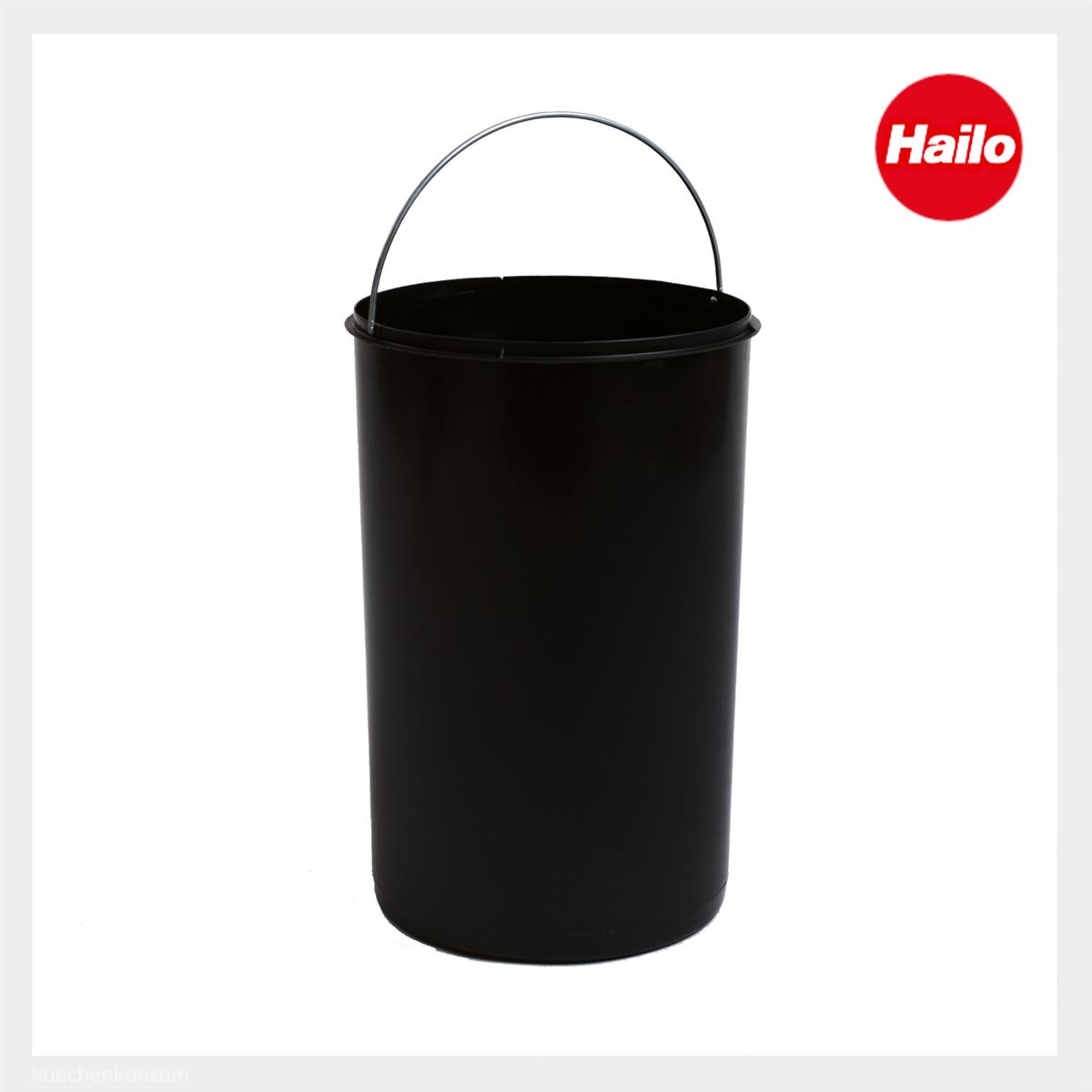 Hailo Inneneimer 1225049 schwarz 20 Liter 418 x 271 mm rund mit Henkel