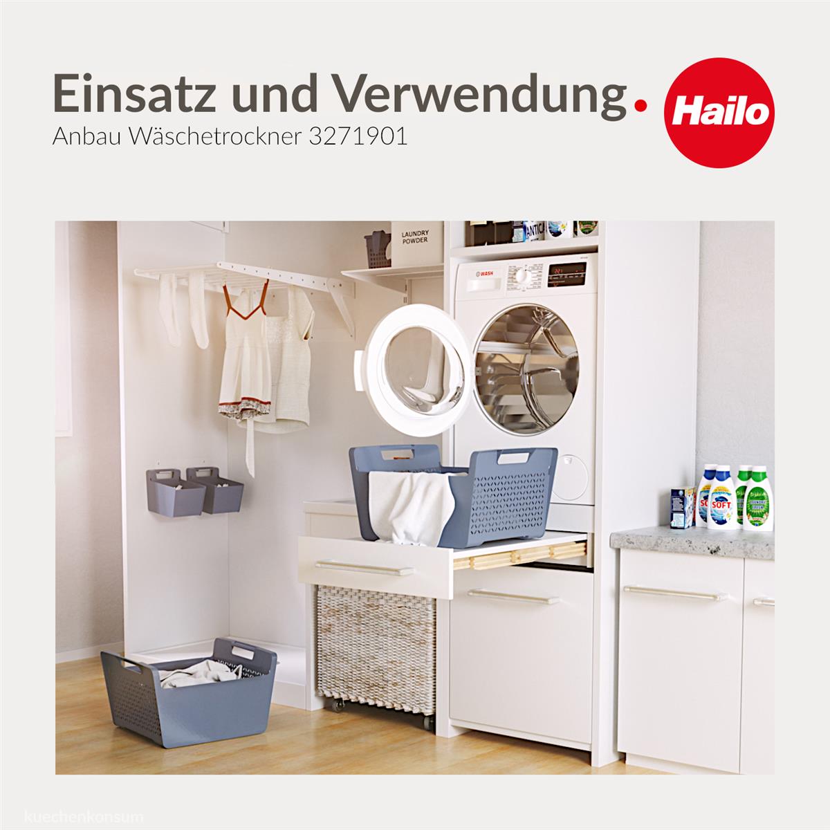 Hailo Wäschetrockner 3271901 Laundry Area LA Slide klappbar weiß