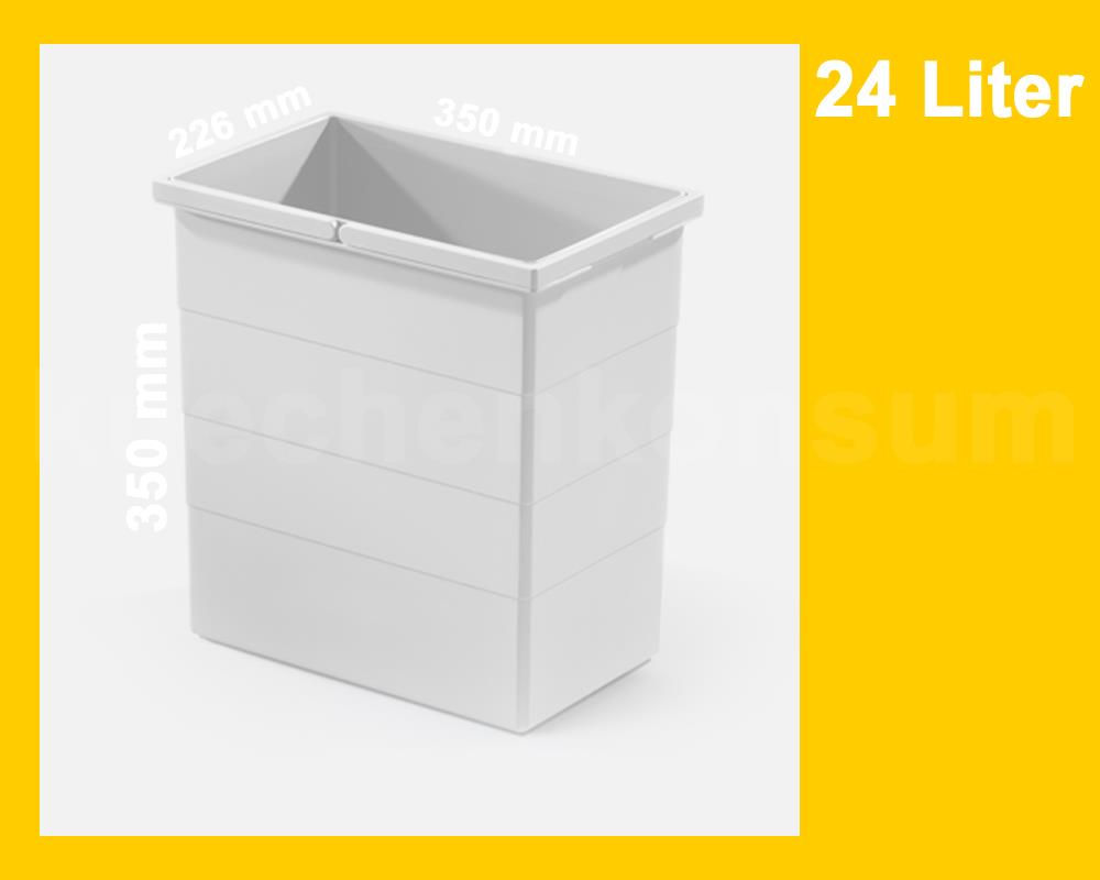 Hailo Inneneimer 1076129 mit Deckel hellgrau 350x226x350 mm 2 Henkel