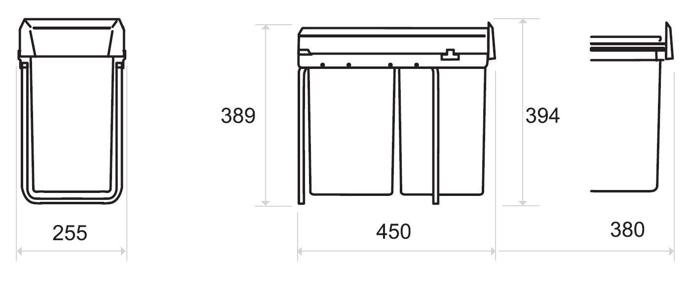 Victory Double Man 2x14L Alugrau/Anthrazit Gestell alugrau, Eimer Anthrazit