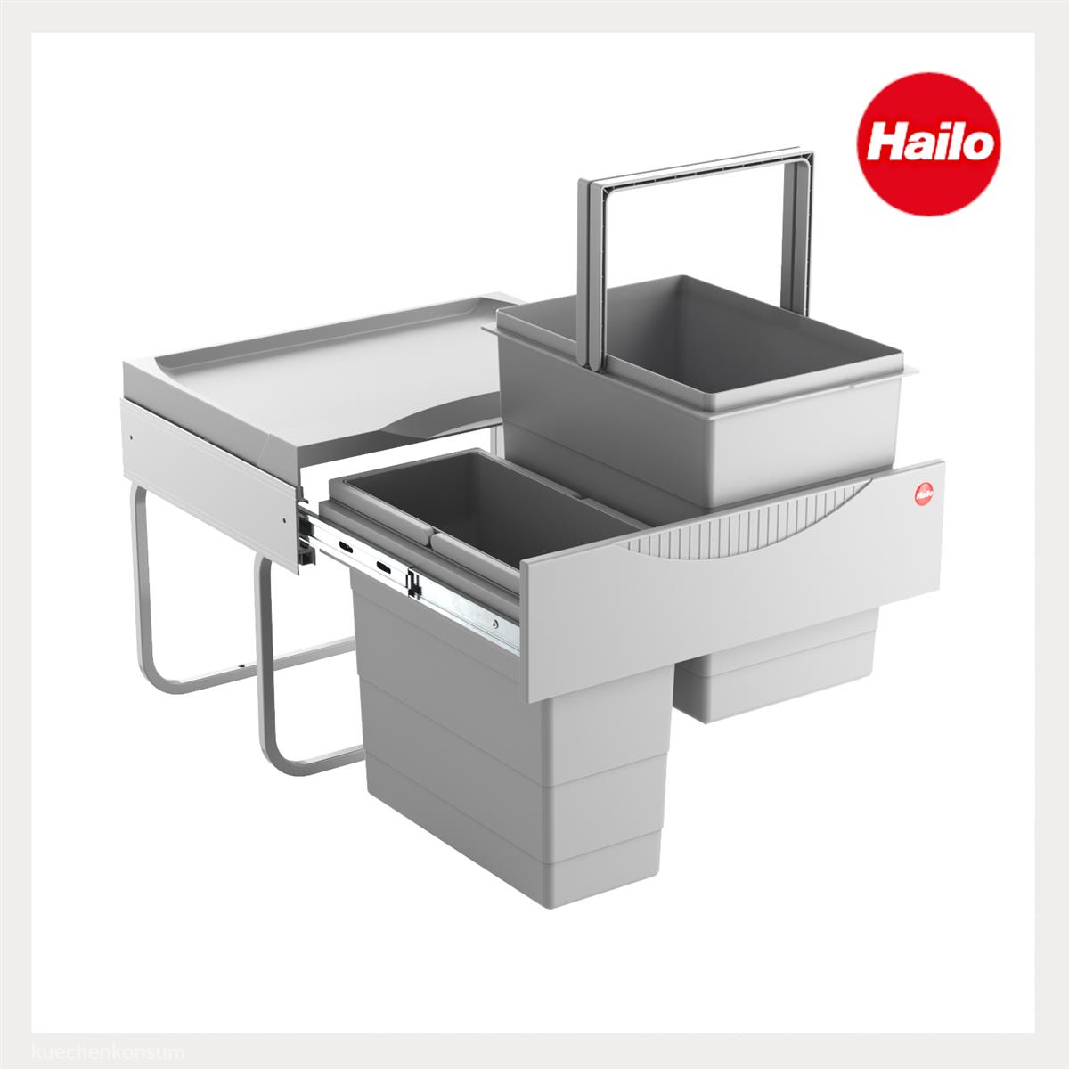 Hailo Abfallsammler 3644701 TR Swing Raumspar-Tandem-S 18 + 12 Liter