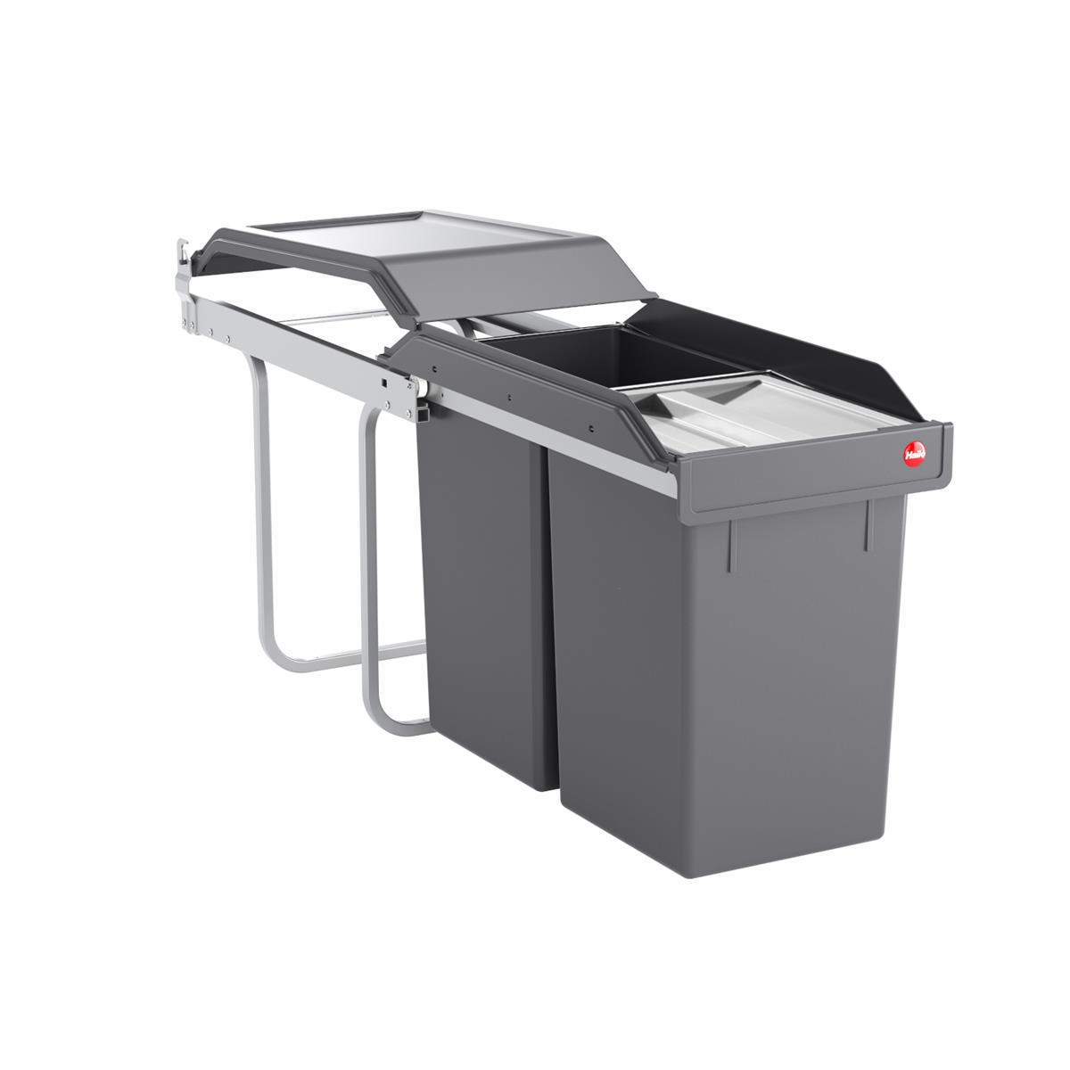 Hailo Abfallsammler 3650102 TA Swing A Tandem 2x 15 Liter mit Deckel