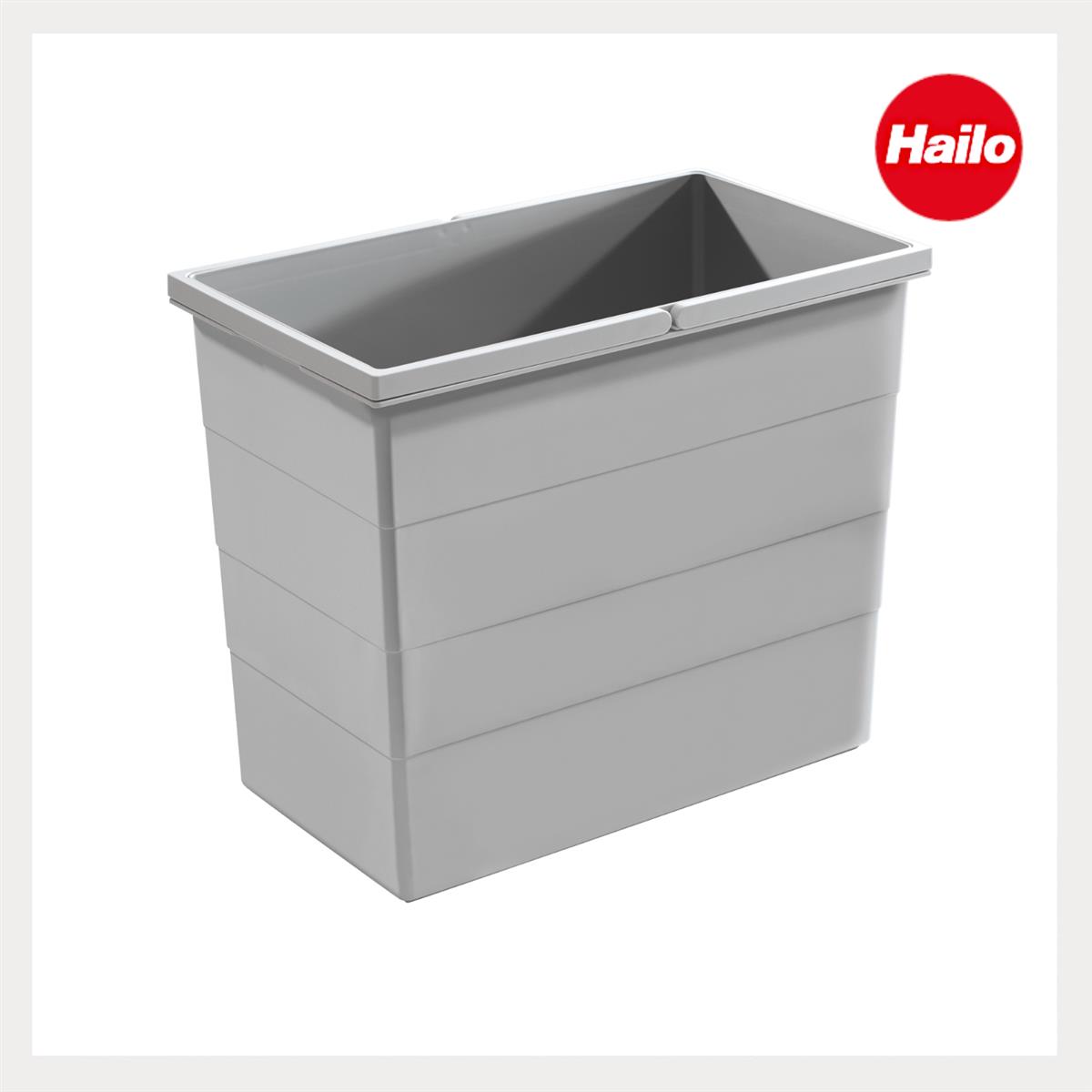 Hailo 28 Liter Inneneimer 1125729 hellgrau 414 x 241 x 350 mm 2 Henkel
