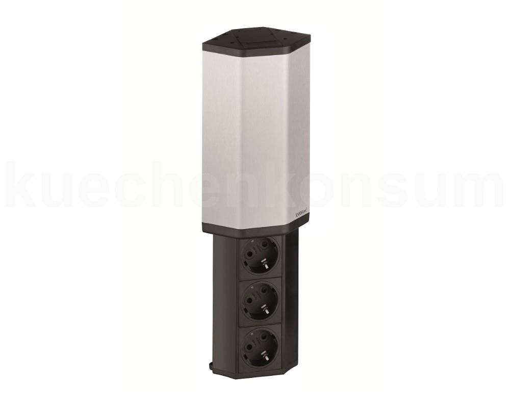 Schulte EVOline V-Port 50.001 senkrecht Edelstahl 3fach