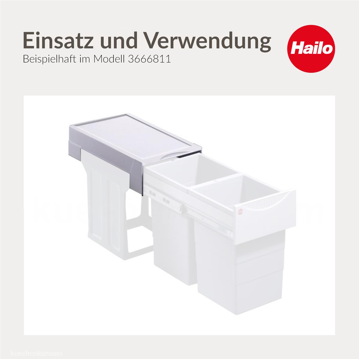 Hailo Deckel 1074009 hellgrau 246 x 476 x 114 mm