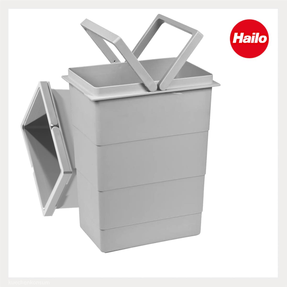 Hailo 2 Inneneimer 1075959 hellgrau 8 Liter 226 x 156 x 295 mm