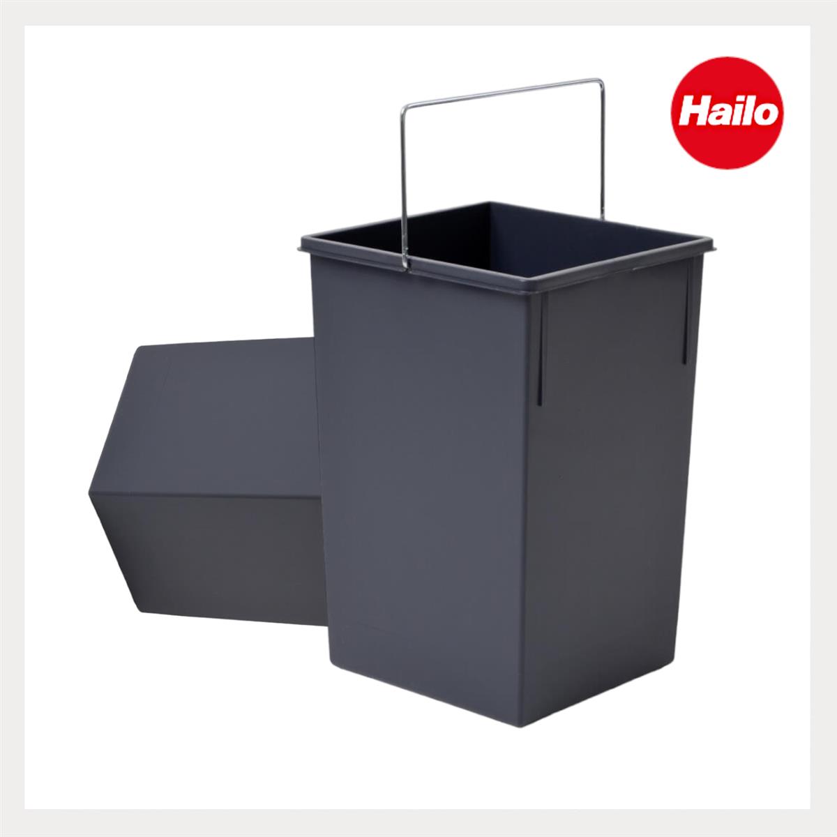 Hailo Eimerpaar 1008879 dunkelgrau 15 Liter 230x220x350 mm mit Henkel