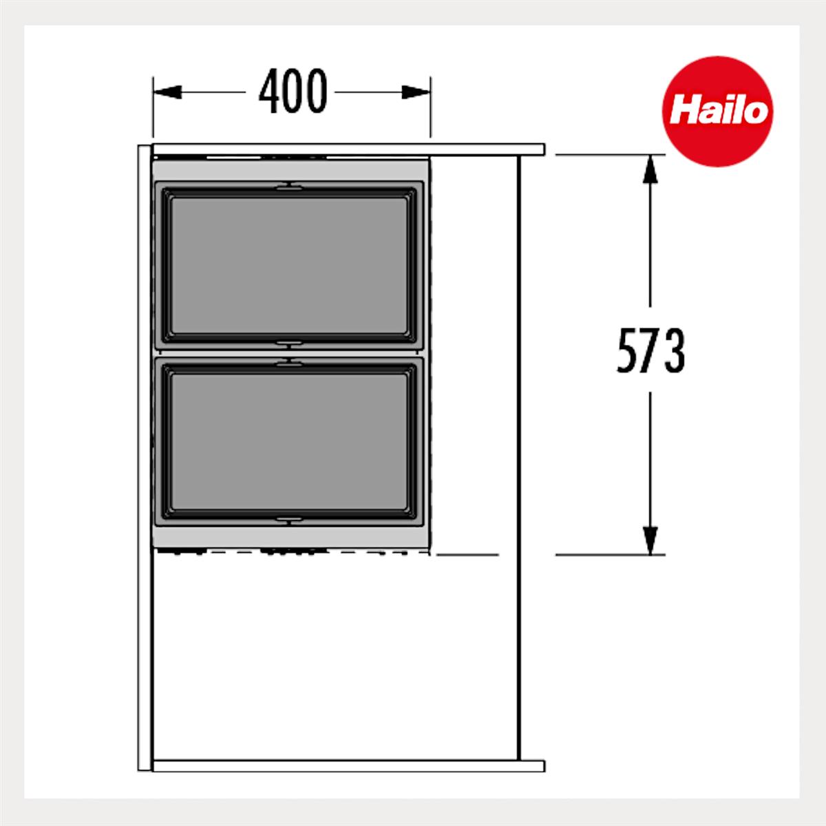 Hailo Abfallsammler 3608931 Cargo Aqua 2x 28 Liter