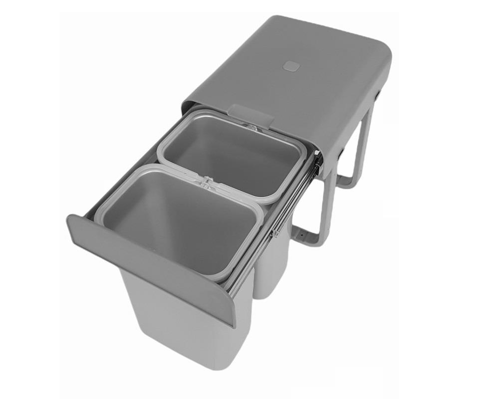 Ekotech Abfallsammler AG88G Aladin grau 2x 8 Liter ab 40cm Unterschrank
