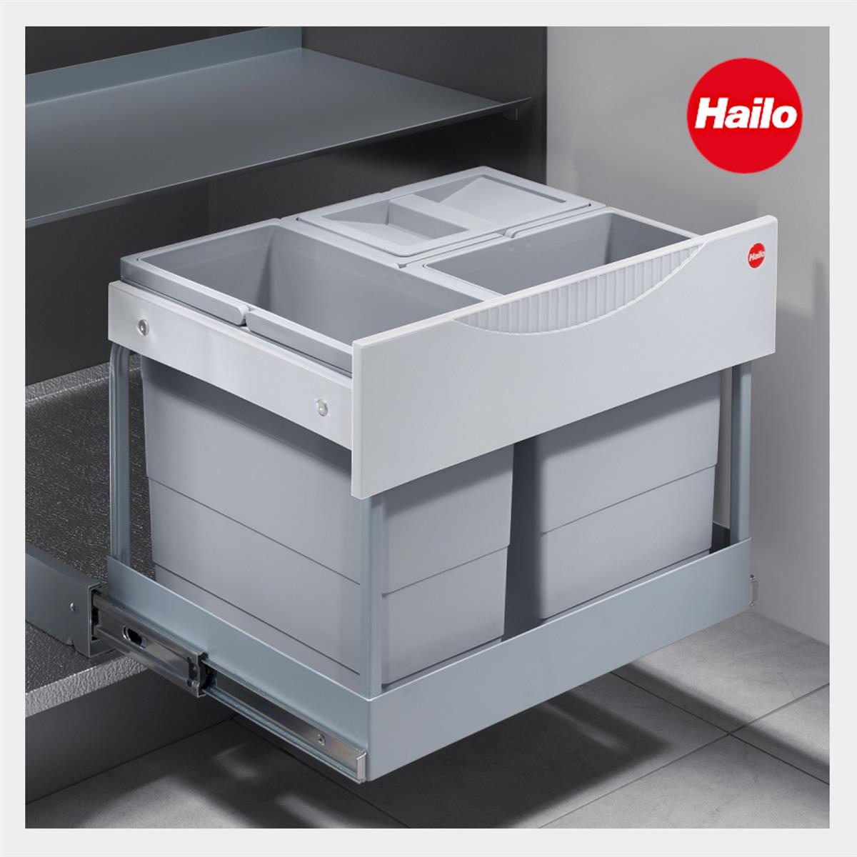 Hailo Abfallsammler 3644831 TR Swing m Raumspar-Tandem-S-plus 2x 8,5 + 12 Liter