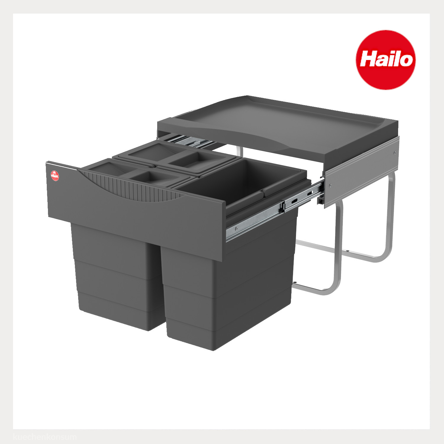 Hailo Abfallsammler 3644912 TR Swing Raumspar-Tandem-S 2x 8,5 + 12 Liter