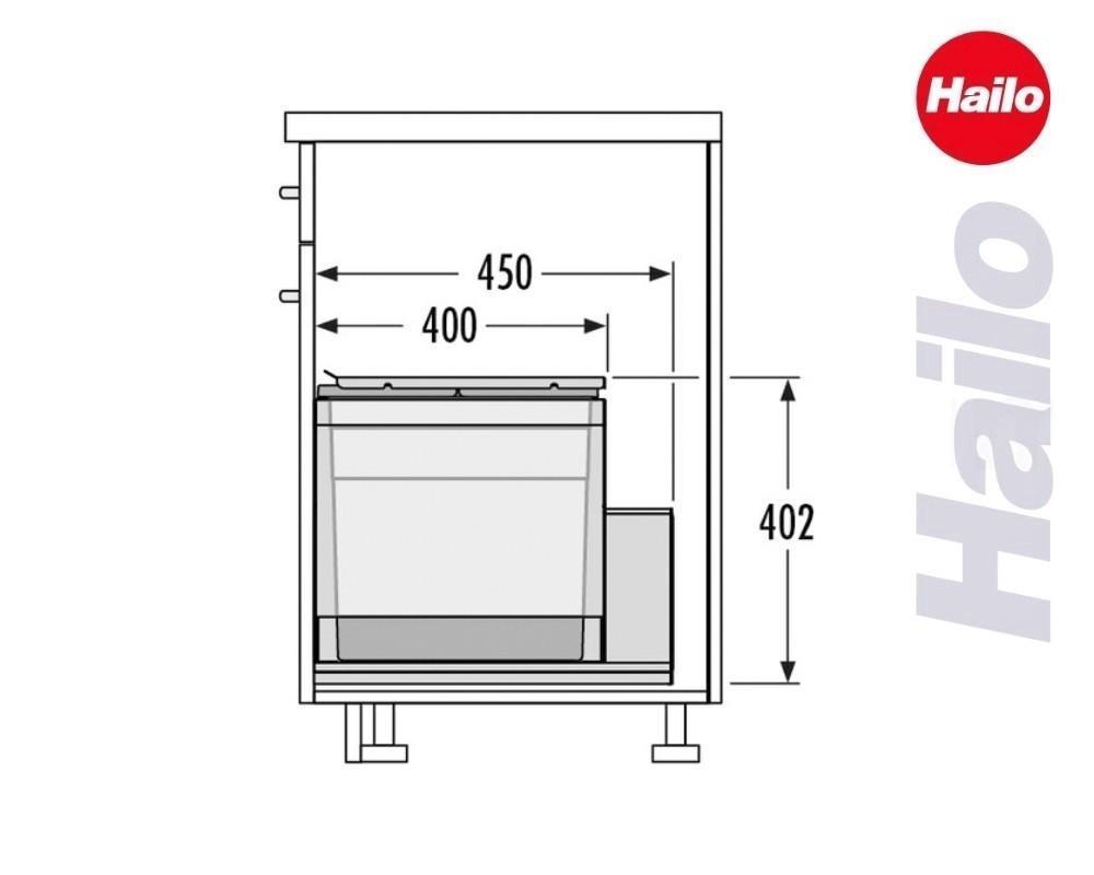 Hailo Abfallsammler 3631581 XL Inset 500 18/28 Triple-XL 18 + 28 Liter