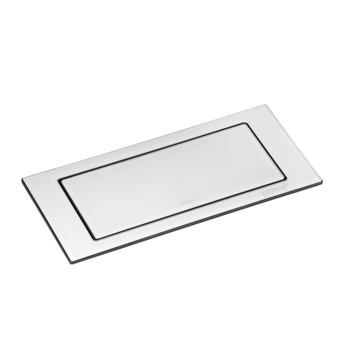 Schulte EVOline BackFlip 10.018 USB-A Charger + Einbausteckdose 2 fach Glas weiß glänzend