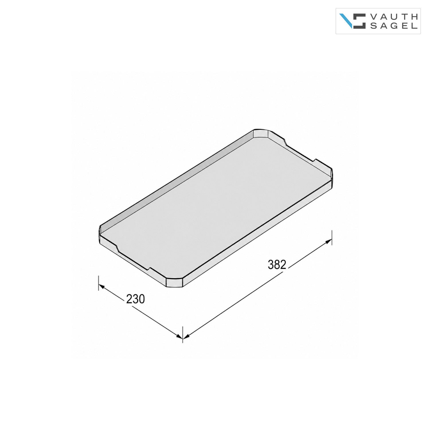 Vauth Sagel Deckel für Mülleimer 720853 Envi Free 382 x 230 mm Grau