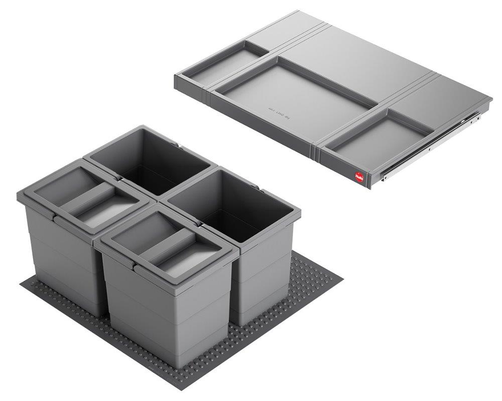 Hailo Abfallsammler 3301622 Allegro 270 Einsatz 4x 6.5 L Dunkelgrau