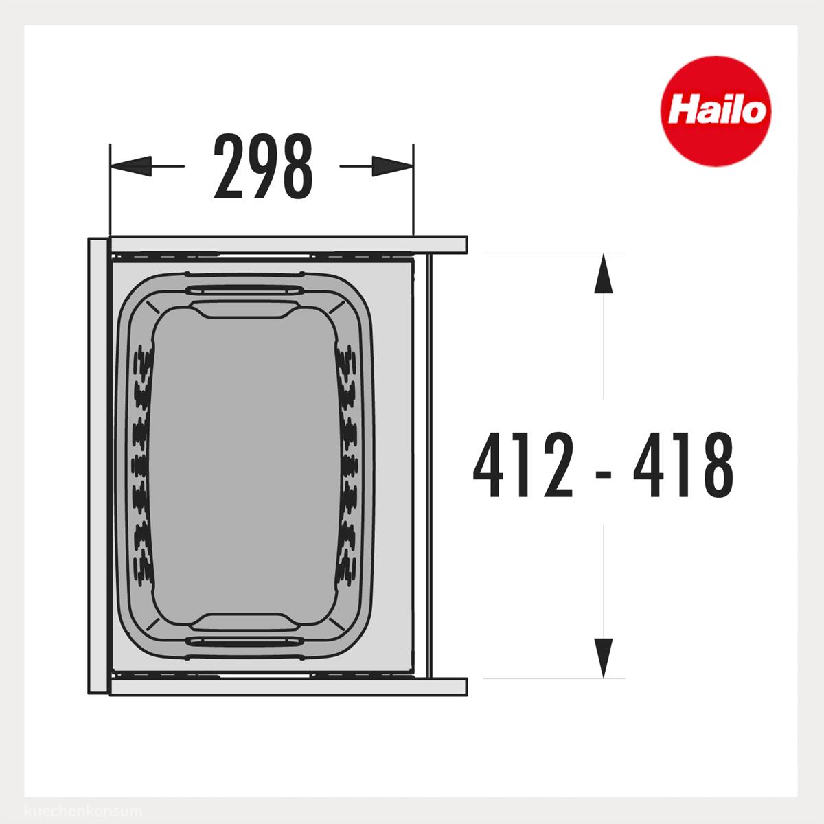 Hailo Wäschesammler 3270491 Laundry Carrier 45 Einbau Wäschekorb Bad 33 Liter