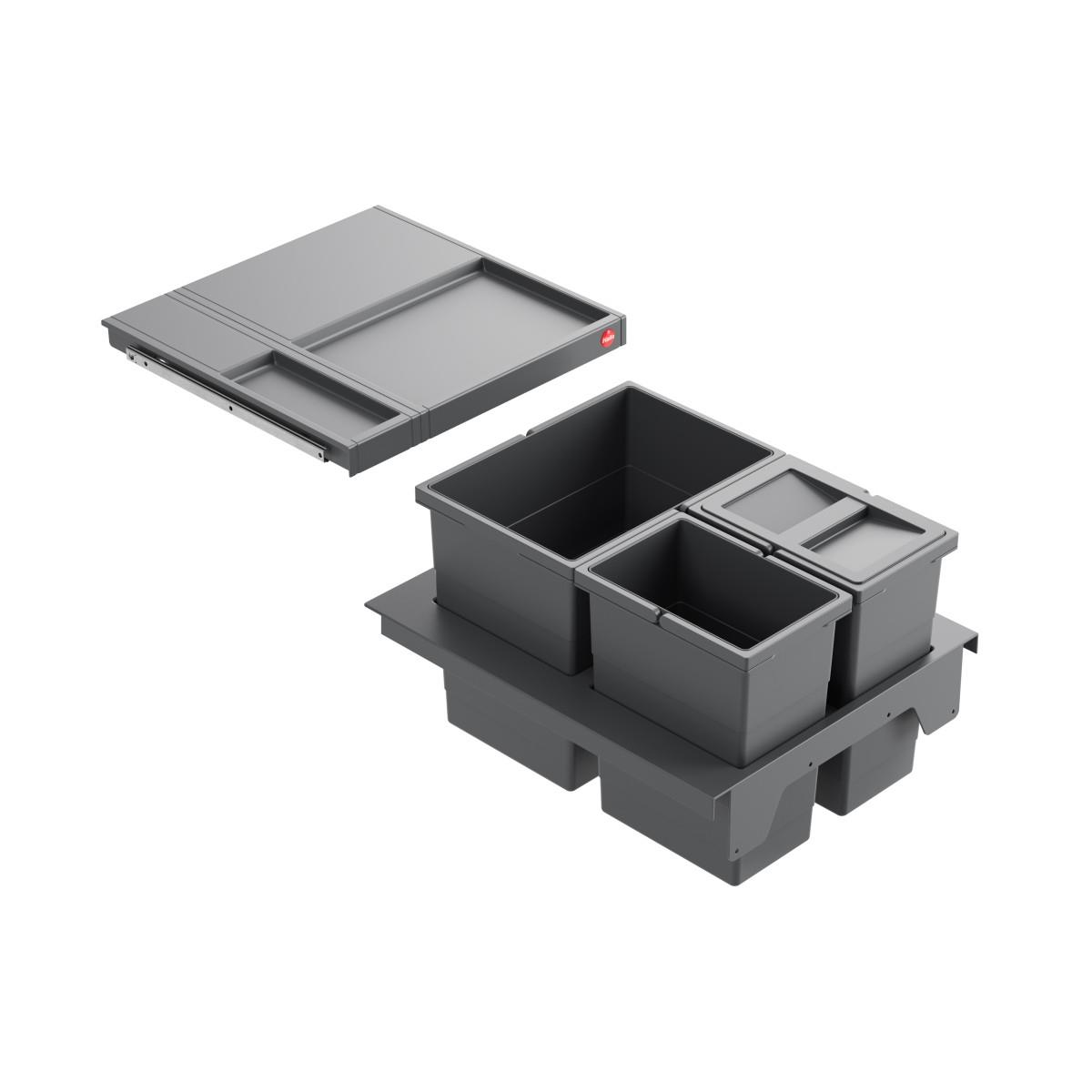Hailo Abfallsammler 3620471 Separato-K 450 Einsatz 2x8+18 L Dunkelgrau
