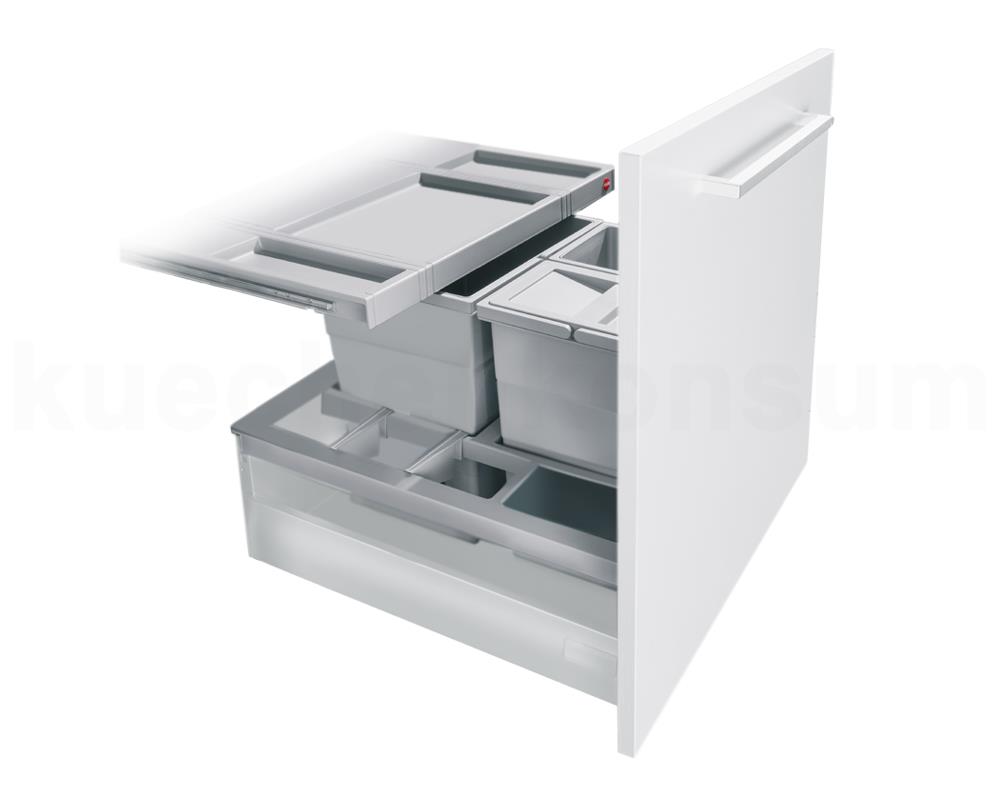 Hailo Abfallsammler 3620611 Separato-K 600 Einsatz 2x 8,5 + 18L Hellgrau