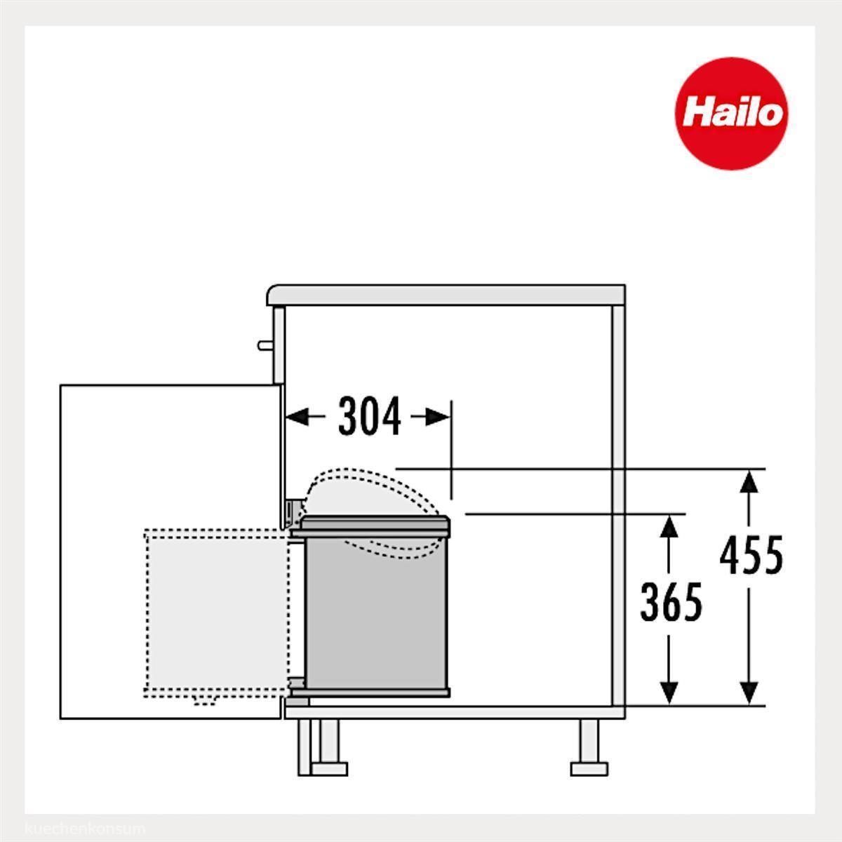 Hailo Abfallsammler 3515071 schwenkbar Mono 15 Liter Dunkelgrau