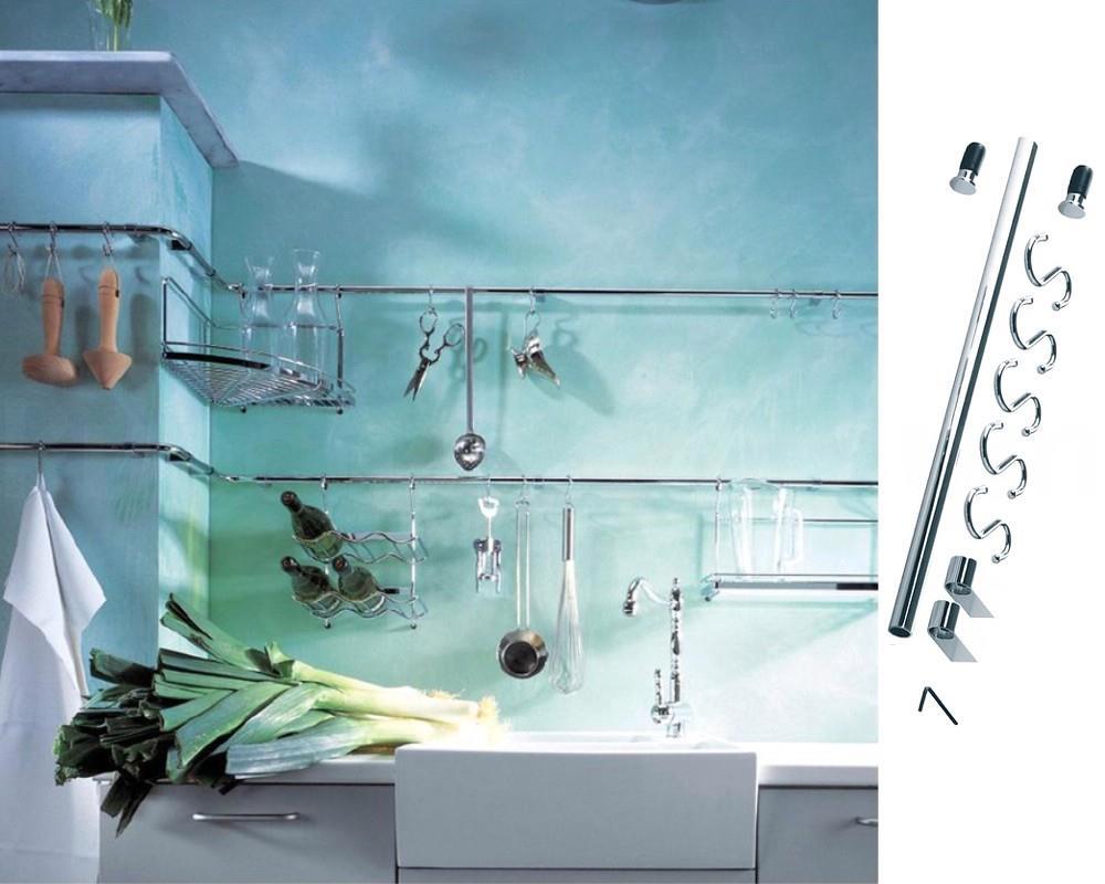 Linero Classic Reling-Set 90 cm mit 5 Haken verchromt